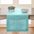 Solino Home Linen Aqua Blue Table Runner 120 Inches Long by SolinoHome