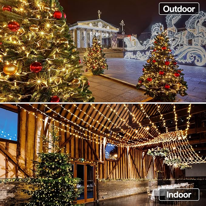 328 FT 1000 LED Christmas Lights Outdoor, Warm White Christmas Lights - Image 3