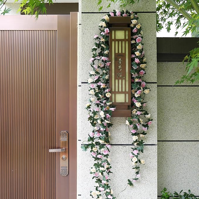 12 PCS 98.4 FT Artificial Flower Garland Rose Garland - Image 7