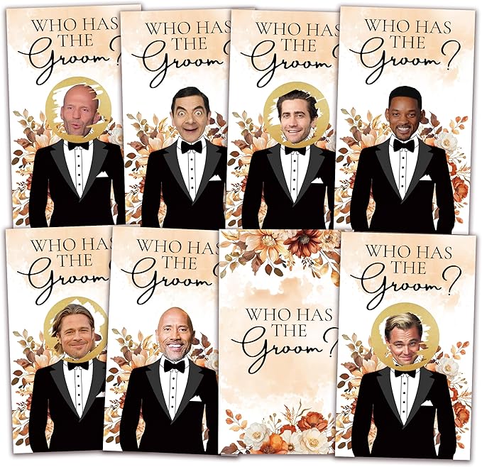 Floral Bridal Shower Games，Who Has The Groom Scratch Off Card, 3.5"x 2.1" Funny by AWSICE