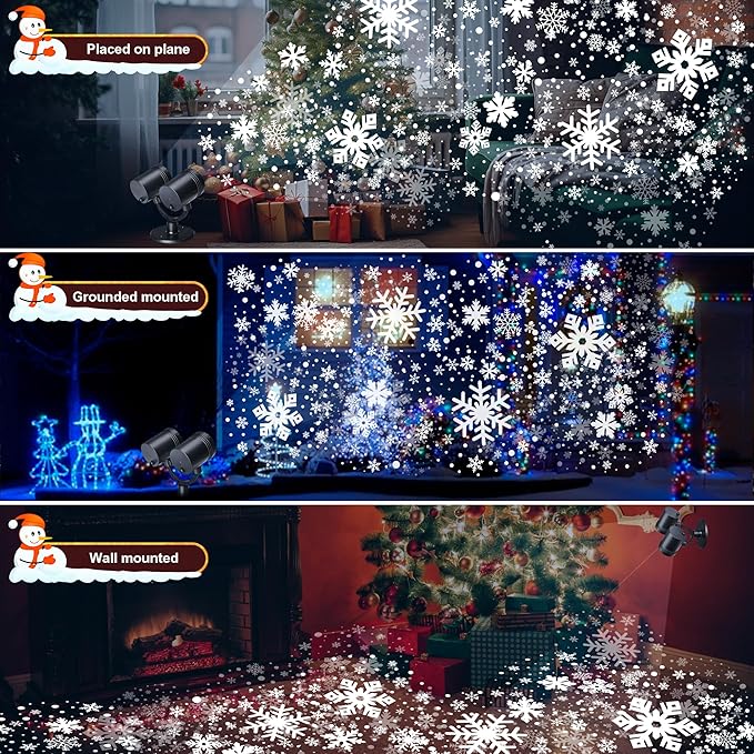 Snowflake Projector Lights, Christmas Decorations Lighting Projector, - Image 2