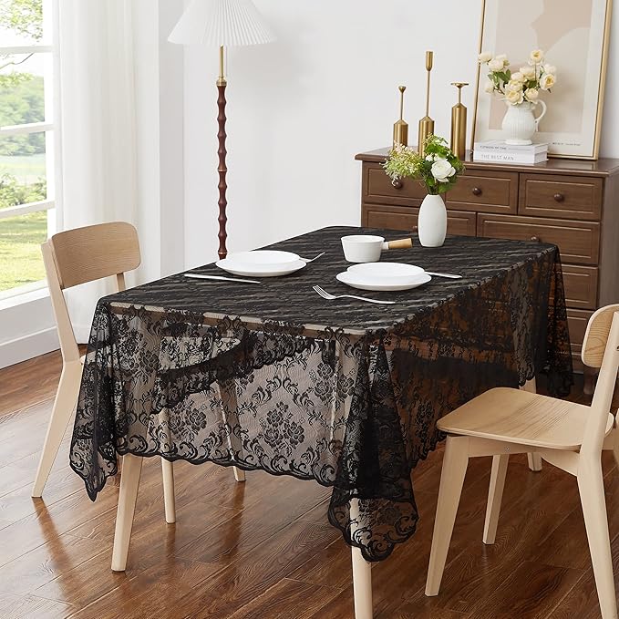 LinenZone Black Rectangle Tablecloth by LinenZone