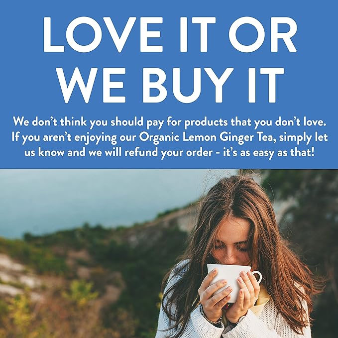 FGO Organic Lemon Ginger Tea, Eco-Conscious Tea Bags, Resealable Bag, Caffeine - Image 6