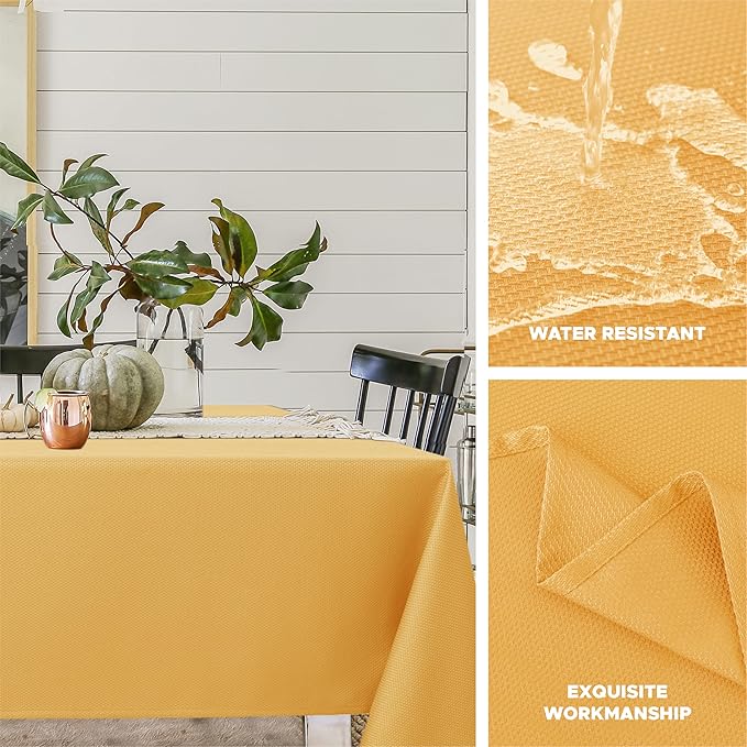 Biscaynebay Fall Tablecloth Textured Fabric Square Tablecloths 90x90'' - Image 2