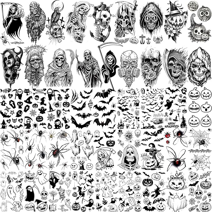 61 Sheets Halloween Temporary Tattoos - Image 5