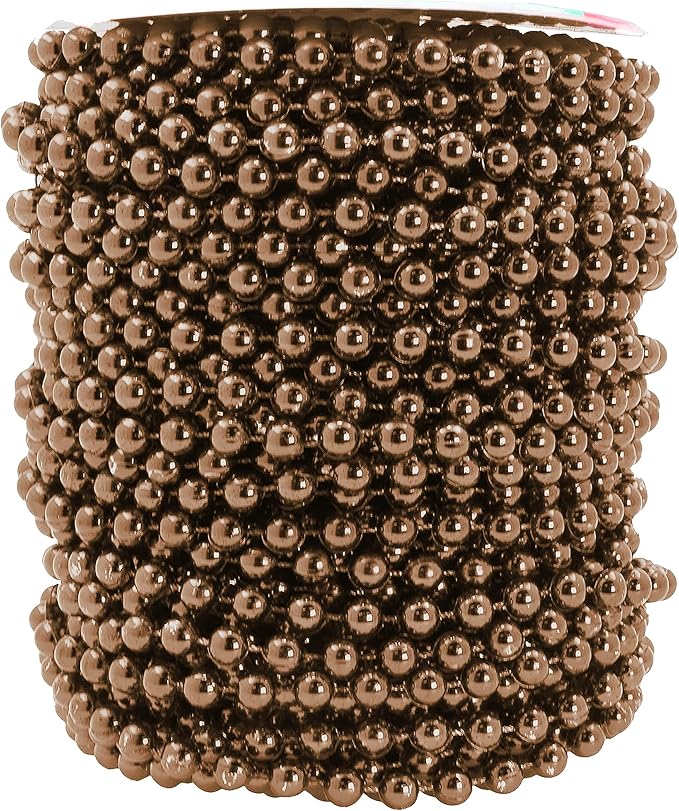 Mandala Crafts 6mm Faux Brown Pearl Beads Roll by MandalaCrafts