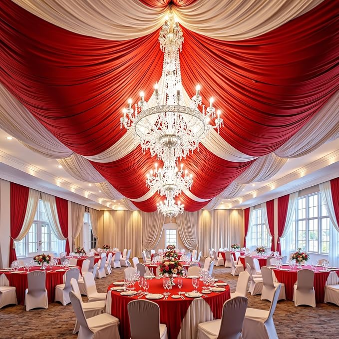 20ft x 15ft Red Wrinkle Free Backdrop Curtains - Image 9