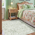 Sage Vintage Area Rug 3x5 for Living Room Bedroom, Washable Distressed by Deerly