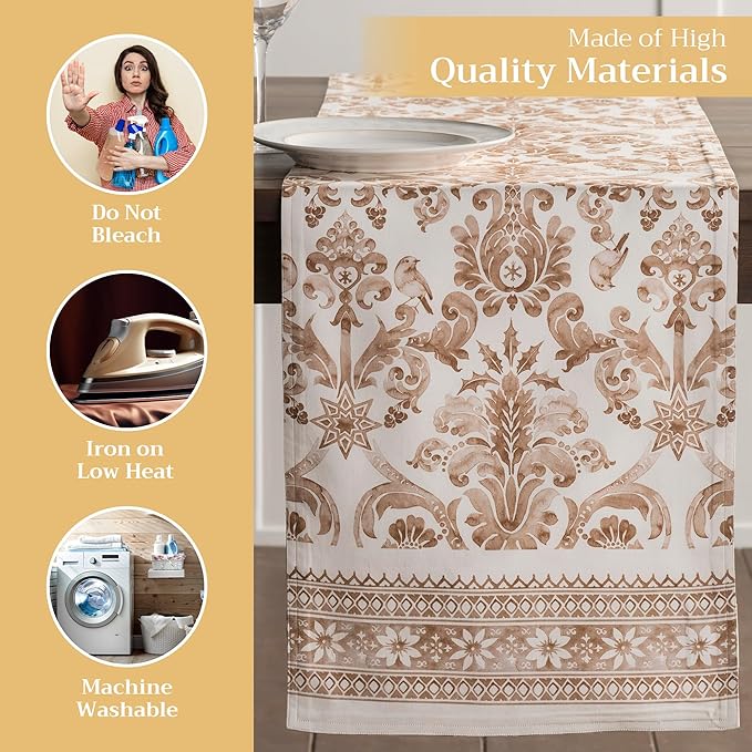 Maison d' Hermine Table Runner 100% Cotton Double Layer Table Runners 108 - Image 3