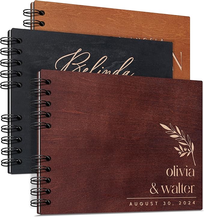 Personalized Wood Wedding Guest Book by Follow