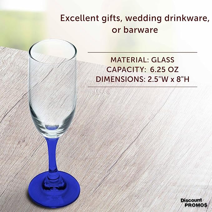 DISCOUNT PROMOS Premiere Champagne Flutes 6.25 oz. Set of 10, Bulk Pack - Image 4