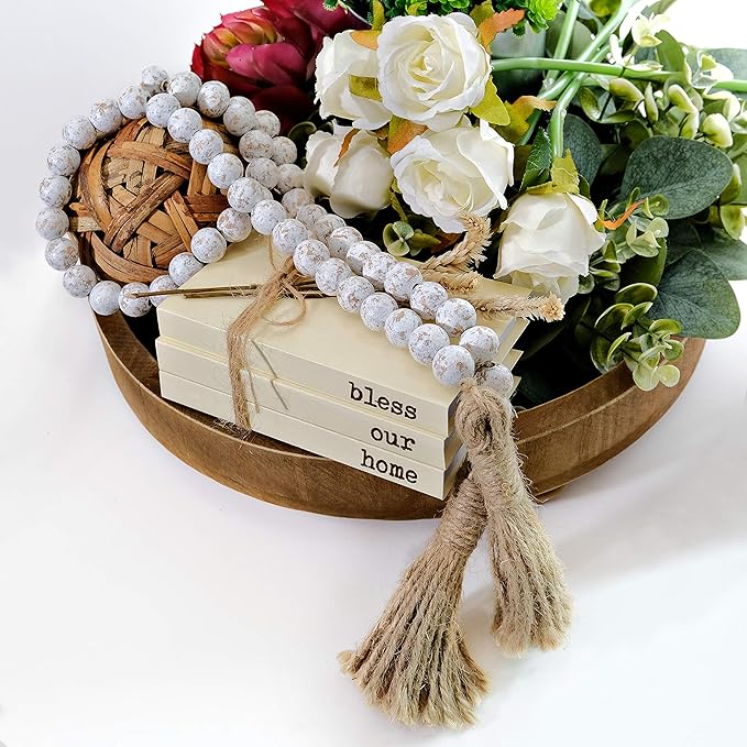 Farmhouse Wood Bead Garland Set of 2 - Image 7