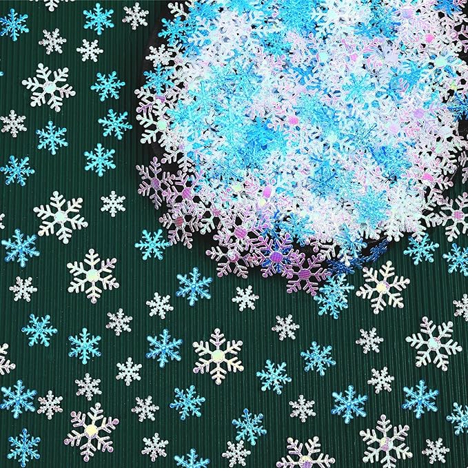 MARFOREVER Snowflake Confetti Decorations, Christmas Snowflake Glitter Confetti by MARFOREVER