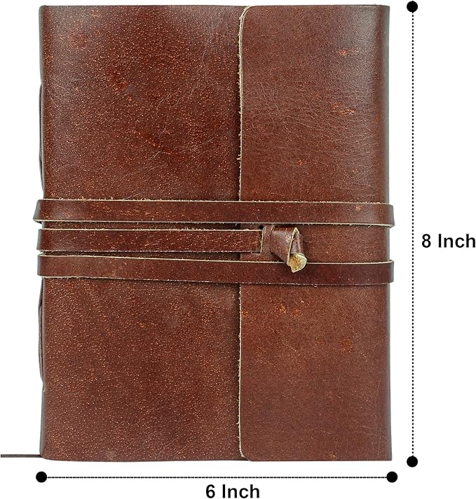 Handmade Leather Journal | Writing Diary | Bound Daily Notepad - Image 3