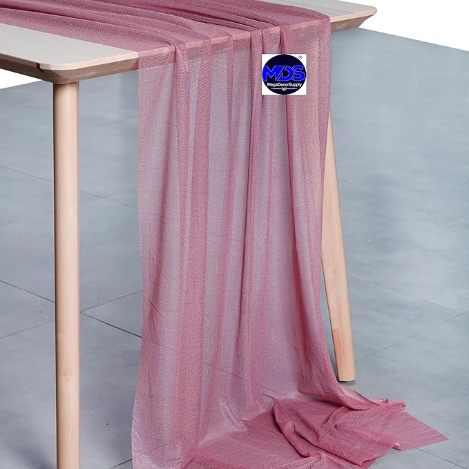 MDS 2 Pack 10ft Chiffon Table Runner 29 x 120 Inches Sheer Wedding Runner - Image 2