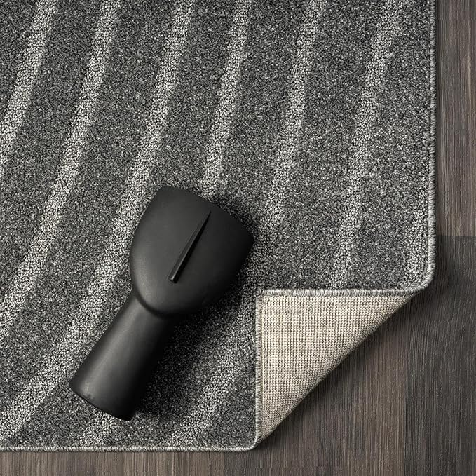 LUXE WEAVERS Modern Geometric Wave Anthracite 5x7 Area Rug - Image 7