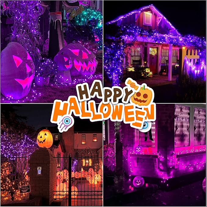 LAMPHOME 33ft Halloween Decorative Mini Lights, 100 LED Transparent Wire Fairy - Image 5