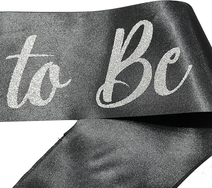 Silver and Black Bride Sash, Bride Sash Bachelorette Party Bridal Shower Sashes - Image 5