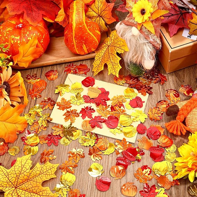 MARFOREVER Fall Thanksgiving Glitter Confetti, Fall Party Decorations Autumn - Image 3
