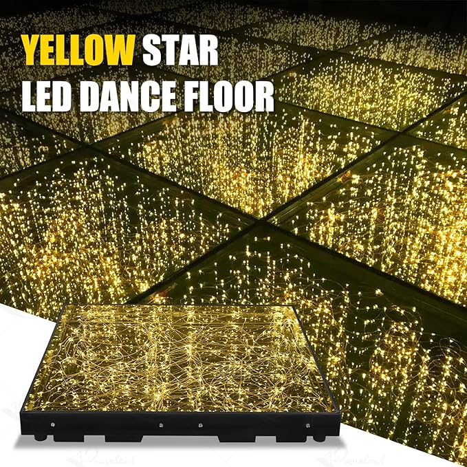 3D Mirror Gold Led Dance Floor Nightclub Decoration - Image 2