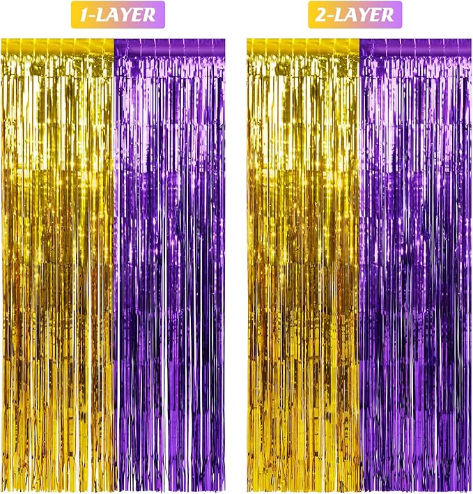 3Pack 3.3Ft x 6.6Ft Graduation Foil Fringe Curtain Backdrop Decorations - Image 5