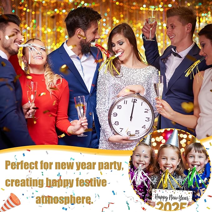 12 Pcs Glitter Noise Makers Metallic Fringed Party Blower - Image 6