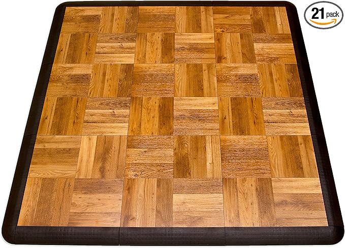 Big Floors 3X3OAKFLOOR Interlocking Lightweight Plastic Modular Dance Floor Kit by BigFloors