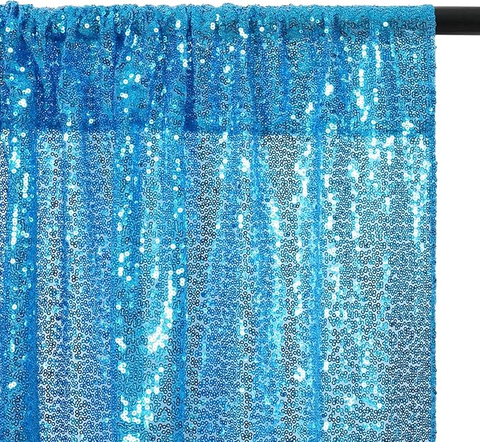 Poise3EHome Turquoise Sequin Backdrop Curtains, 4 Panels Sequin Backdrop - Image 7