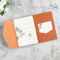 20 PCS Burnt Orange Tri-fold Laser Cut Wedding Invitation Pockets by FEIYI
