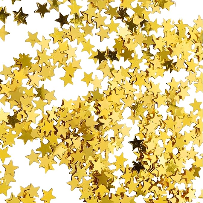 Gold Star Confetti - 60g Shiny Gold Table Confetti by Xiksxitn