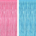 2 Pack Gender Reveal Decorations, 3.28 FT x 7.05 FT Pink and Blue Fringe by ZATAYE