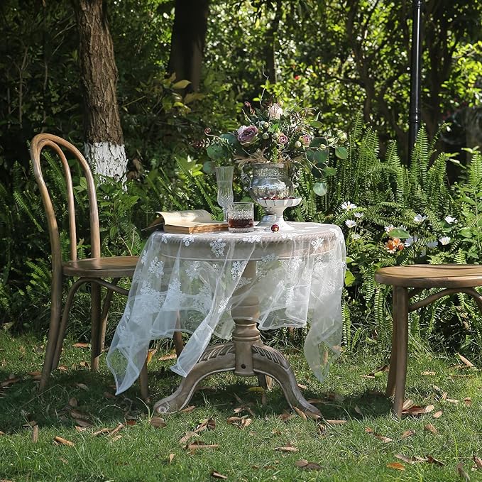 patdrea Designer White Lace Elegant Tablecloth - Image 2