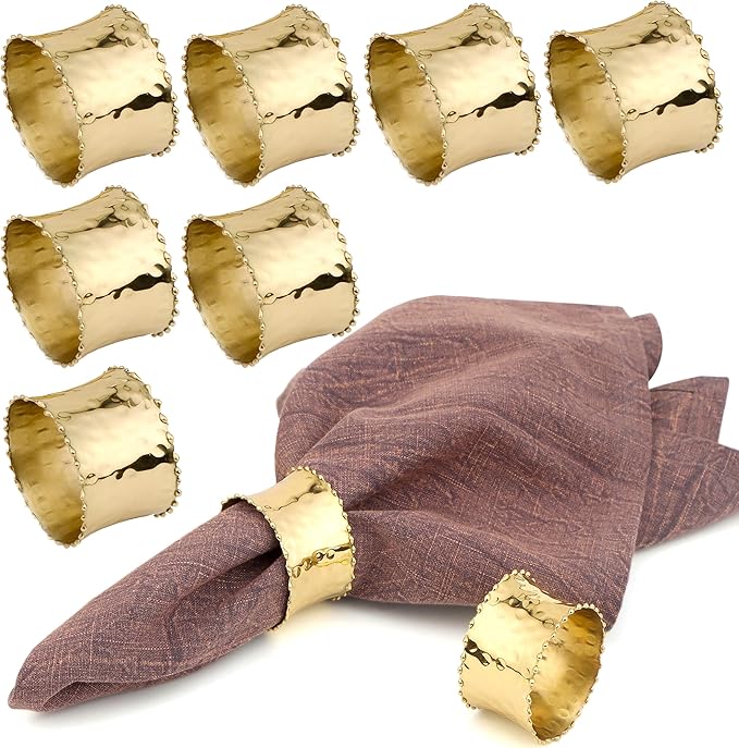 Gold Napkin Rings Set of 8 by ALPHALivingHOME
