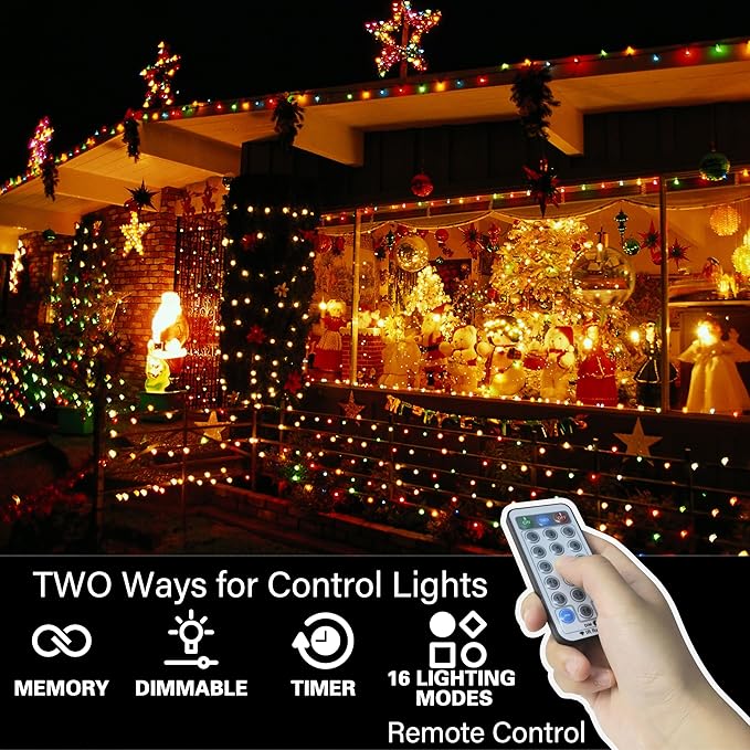LAMPHOME 66ft Christmas Decorative Mini Lights, 200 LED Transparent Wire Fairy - Image 5