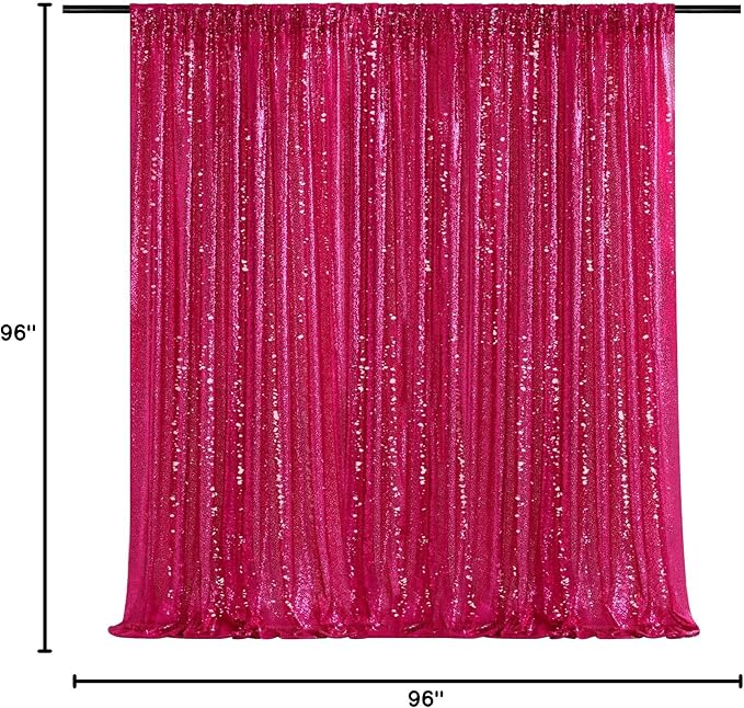 Sequin Backdrop Hot Pink 8ft x 8ft Glitter Photo Booth Backdrop - Image 10