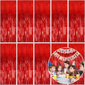 10 Pack Foil Curtain Backdrop Red Metallic Tinsel Foil Fringe Curtains Photo by KEJ