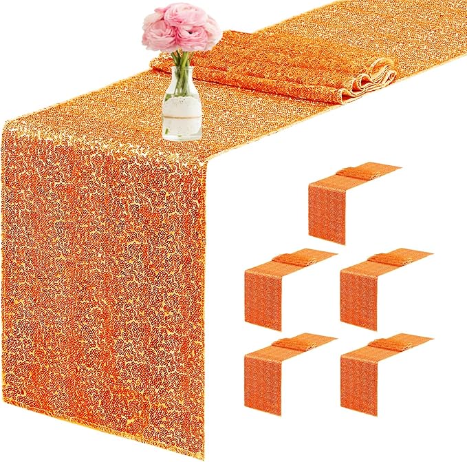 6 Packs 12 x 72 inches Sequin Table Runner by Unknown
