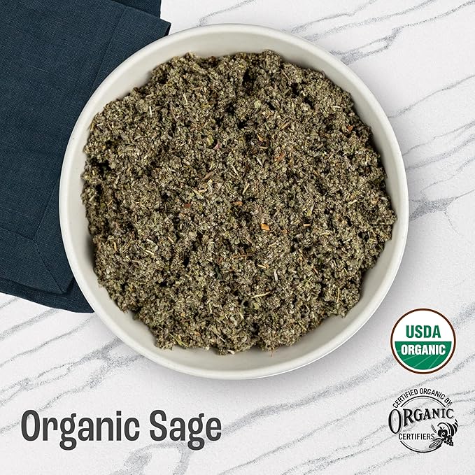 J Mac Botanicals, Organic Rubbed Sage, Certified USDA Organic, Dried Rubbed - Image 2