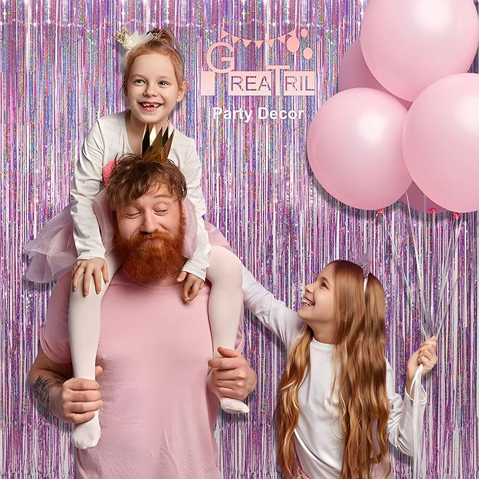 Pink Tinsel Curtain Party Backdrop - Image 7
