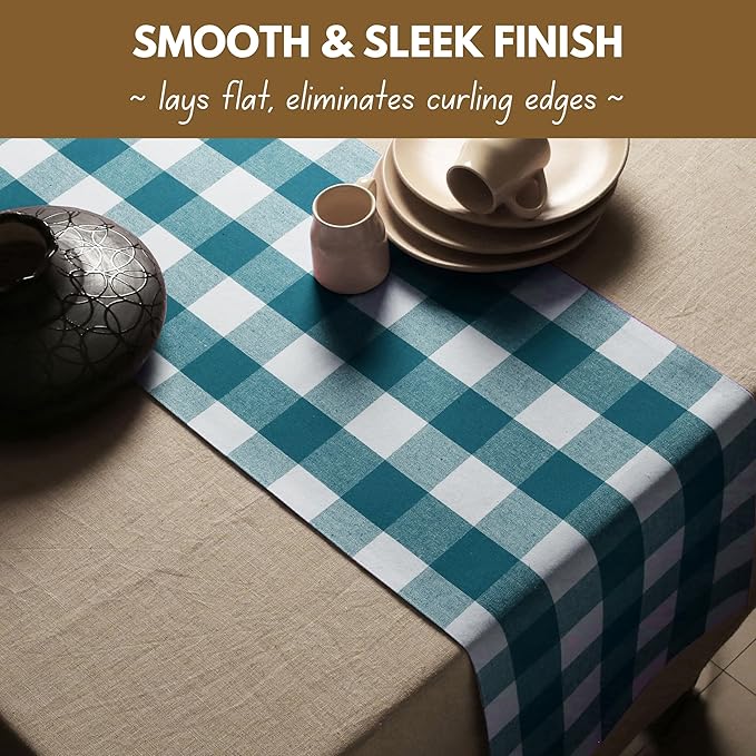 Native Fab Table Runner Buffalo Check Plaid 100% Cotton - Image 3