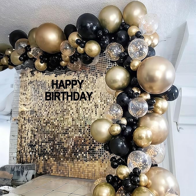 Black White Gold Balloons, 12 Inch 35PCS Black and White Balloon - Image 8