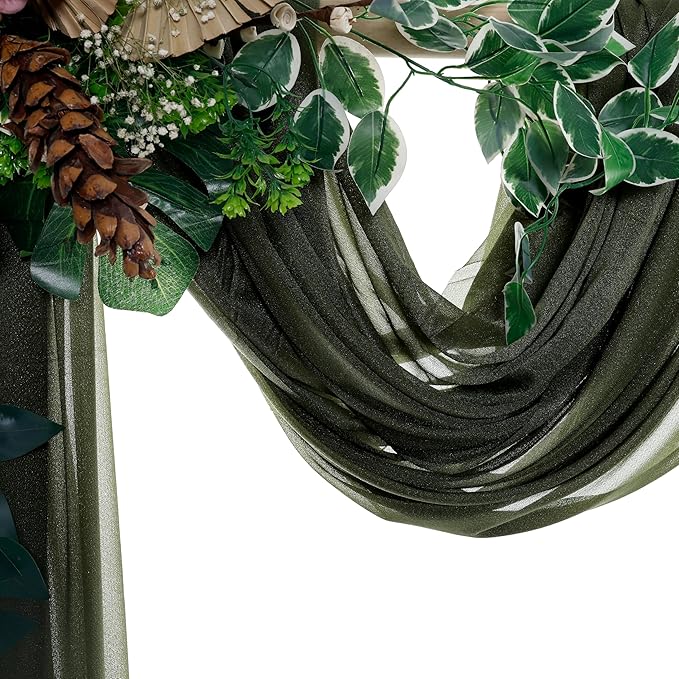 VDS Pack of 2 Panel Wedding Arch Draping Fabric Sheer Chiffon Fabric Drapery - Image 3