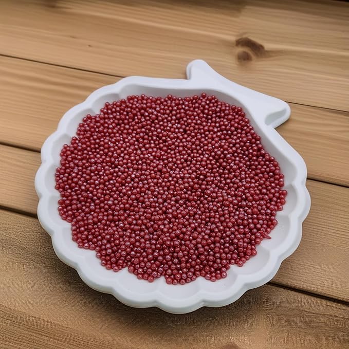 Edible Red Pearl Sugar Sprinkles Candy 2mm Mini Pearls Cake Decorations Cupcake - Image 3
