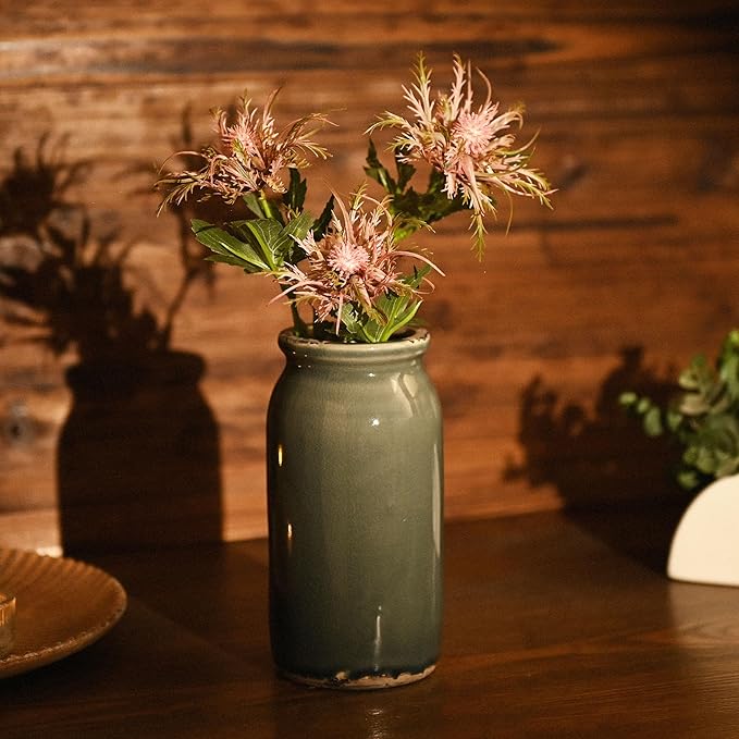 VICTOR & TERESA Rustic Blue and Grey Vase - Image 3