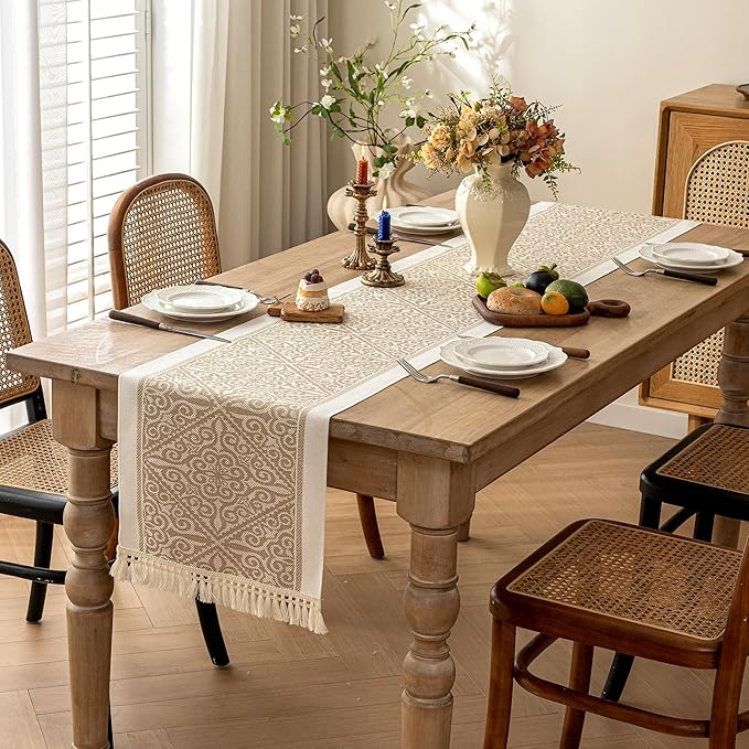 Table Runners 95 Inches, Waterproof Boho Table Runner - Image 2