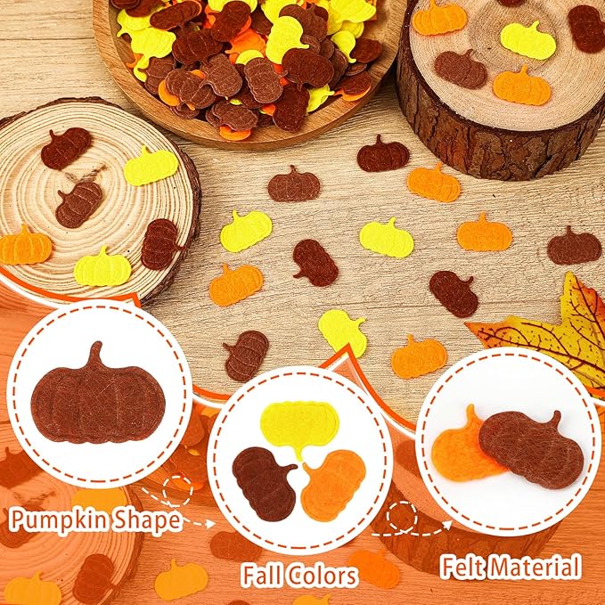 MARFOREVER Fall Felt Pumpkin Confetti - Image 5