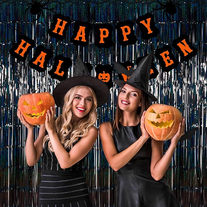 Foil Fringe Curtains Halloween Decor Indoor Party Decorations - Image 6