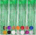 4 Pack Green Foil Fringe Backdrop Curtains, Tinsel Streamers Birthday Party by Voircoloria