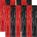 4 Pack Halloween Wall Backdrop, 3.28 FT x 7.05 FT Red and Black Party Streamer by ZATAYE