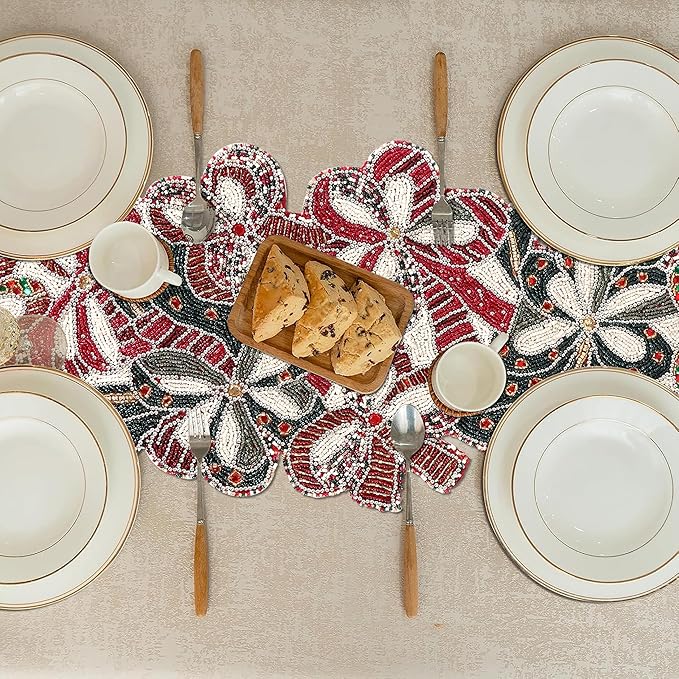Elegant Glass Beads Table Runner 13x36 - Image 5